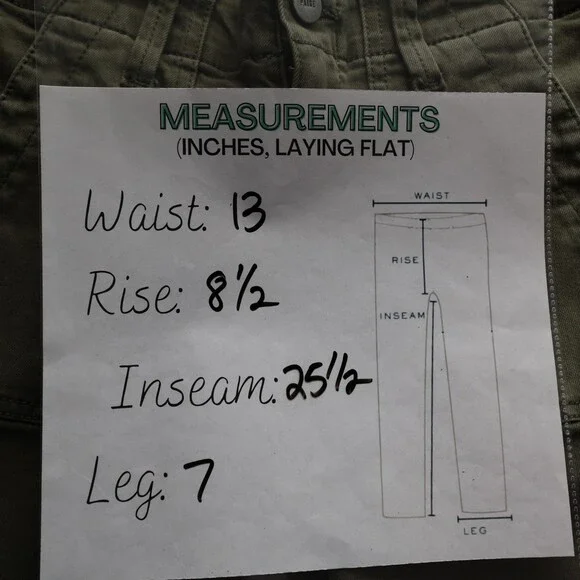 Paige Mayslie Jogger Utility Stretch Ankle Zip Hem Womens 24 Army Green Olive - Picture 11 of 11